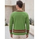 thumbnail image 3 of INSPIRE CHIC Suéter de Punto para Hombre Cuello en V Jersey de Manga Larga Casual 2XL Verde, 3 of 6