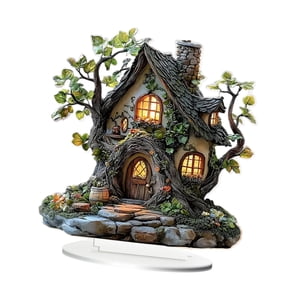 Magideal - Decoración De La Mesa Del Centro De La Casa Del Adorno De La Casa, La Decoración De Escritorio Acrílico 2D De La Casa De Los Siglos Planos Para La Sal