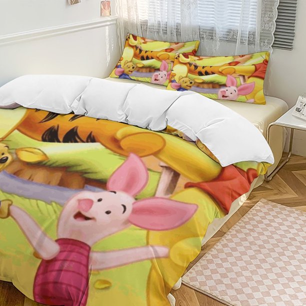 Winnie The Pooh 3-Piece Twin Bed Set - Includes 1 Single Comforter And 2 Pillowcases Bedding - Fade Resistant Microfiber - Winnie The Pooh