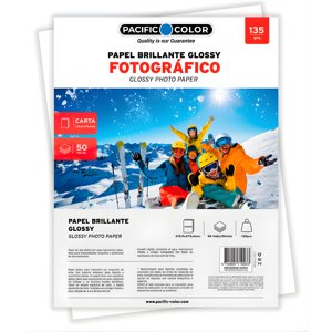 Pacific - Papel Fotografico Glossy Carta 135G 50 Hojas Inkjet - Ps