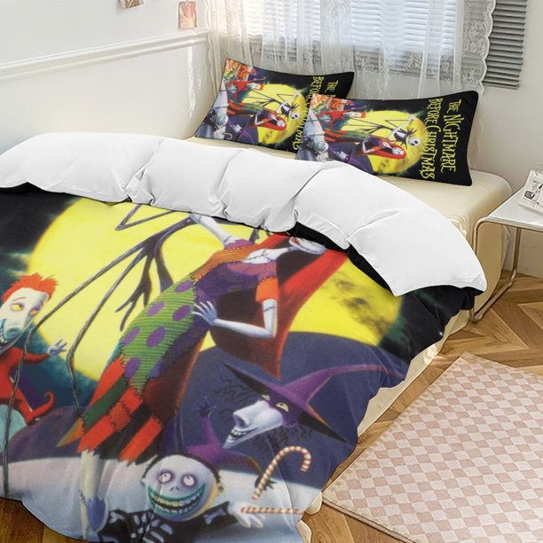Colorful The Nightmare Before Christmas Comforter Set Soft 3 Pcs Twin Bedding Sets Thicken for All Season