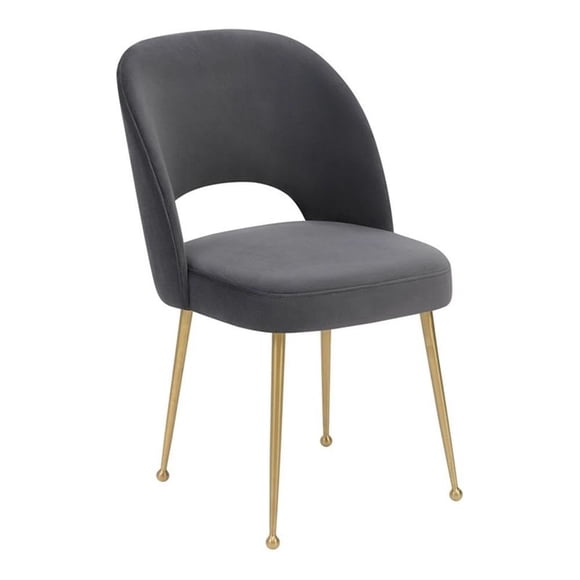 Silla de comedor moderna tapizada en gris TOV Furniture Swell