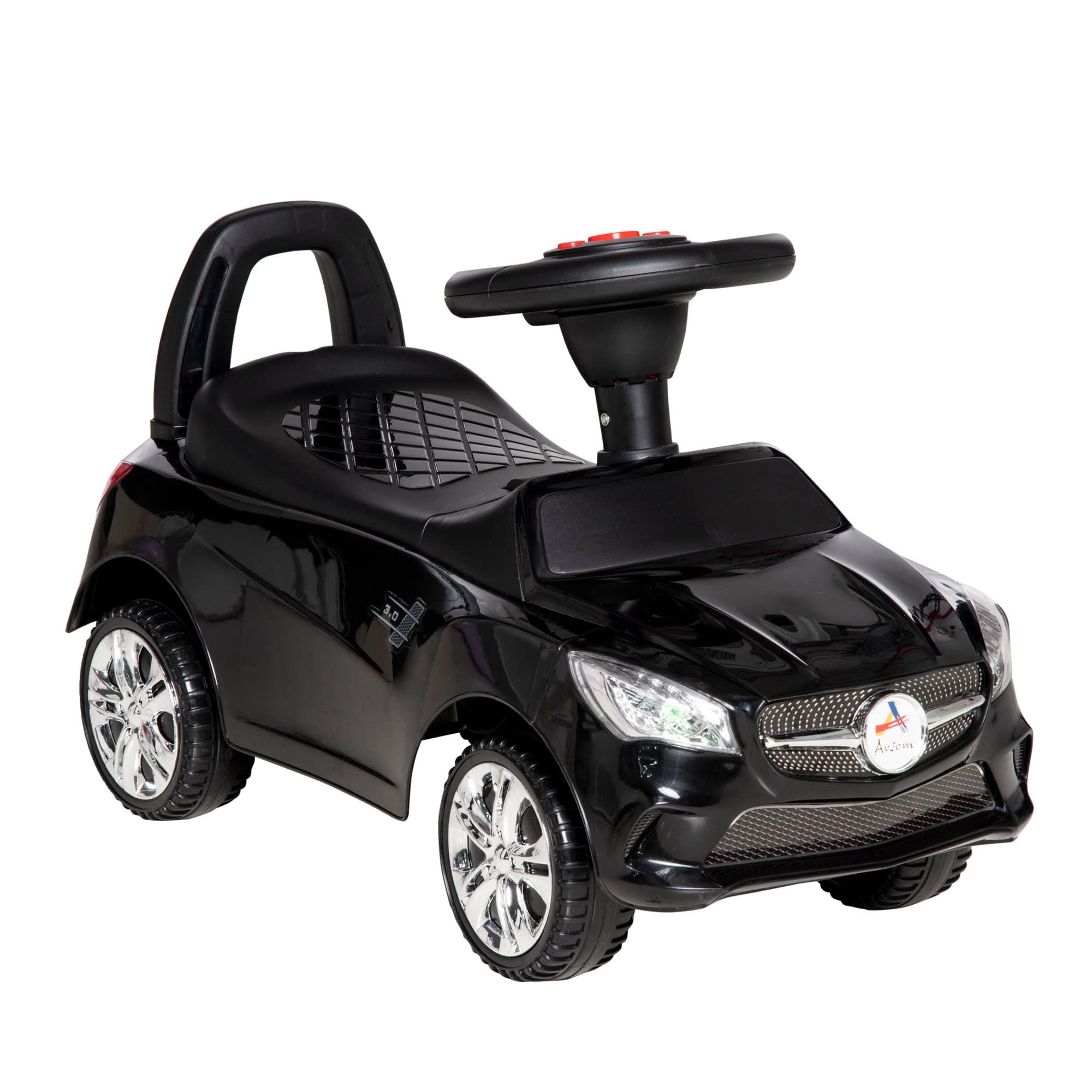 Coche Ride On Push Aosom Para Niños, Pie A Suelo, Negro, De 18 A 36 Meses