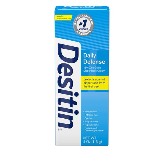 Crema para dermatitis del pañal Desitin Daily Defense, 118 ml, hipoalergénica