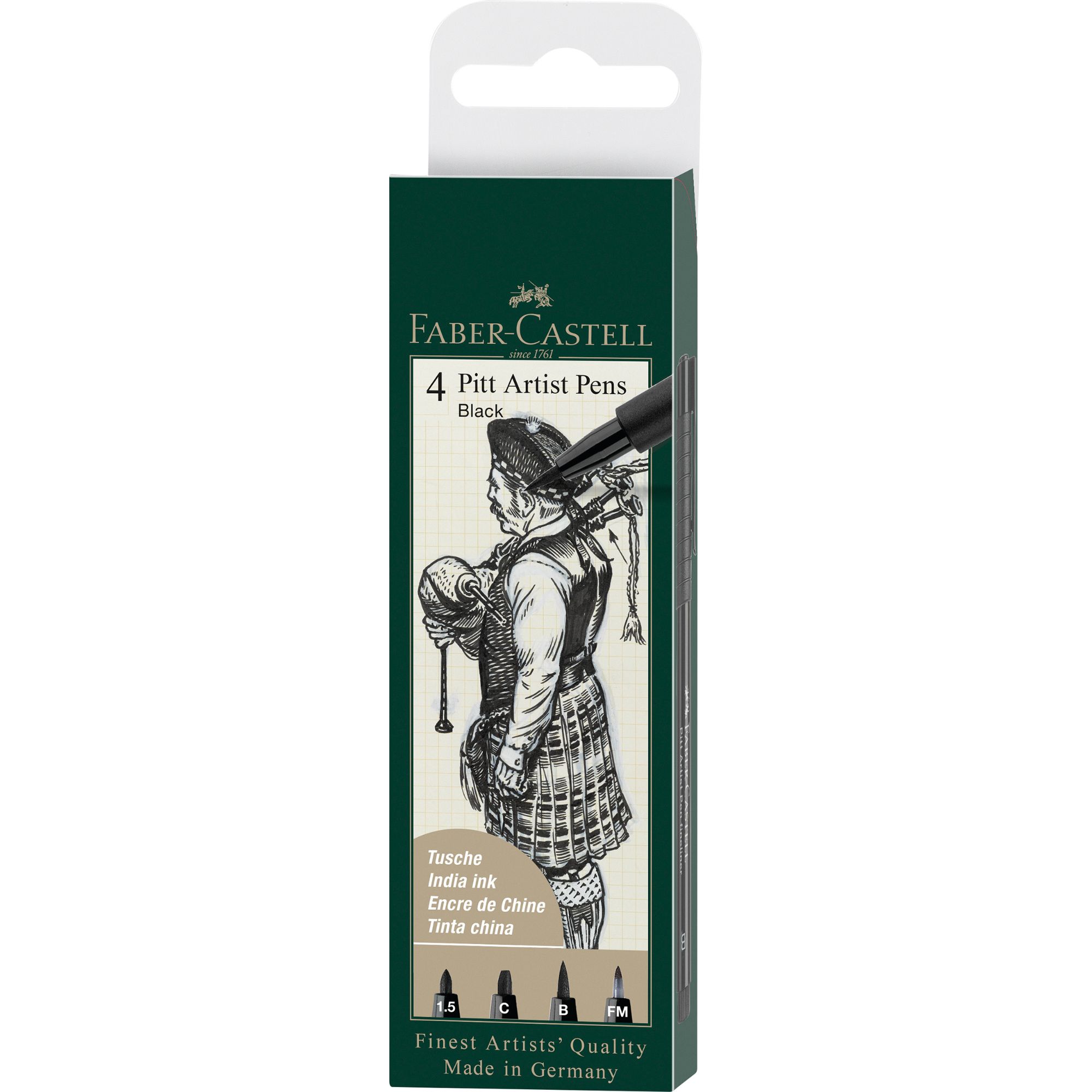 Faber Castell - Rotuladores Pitt Artist Faber-Castell X4 Uds. Negro