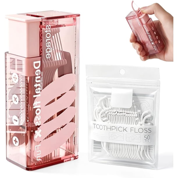 Dispensador hilo dental 50 uds emergente recargable hogar restaurante