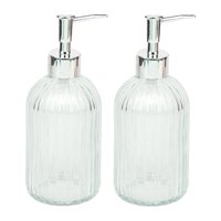 Bothyi - Dispensador De Jabón De Vidrio, Botella De Jabón Para Cocina, Lavandería, Hotel, Transparente, 2 Uds.