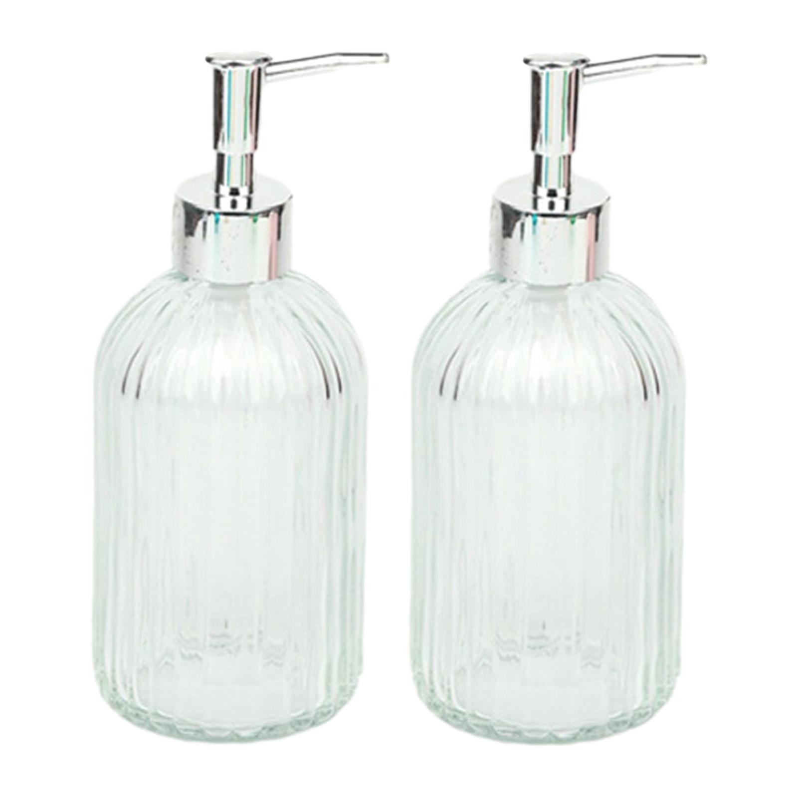 Bothyi - Dispensador De Jabón De Vidrio, Botella De Jabón Para Cocina, Lavandería, Hotel, Transparente, 2 Uds.