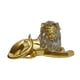 thumbnail image 2 of Adorno de León, estatua artesanal, decoración de regalos, escultura de estatuilla de resina moderna para mesa, estudio, encimera, estantería de cocina dorado, 2 of 5