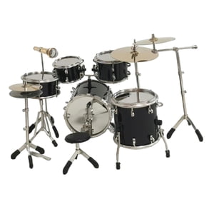 Bothyi - Juego De Batería En Miniatura De 8 Piezas, Adorno De Casa De Muñecas Para Dormitorio, Sala De Estar, Negro