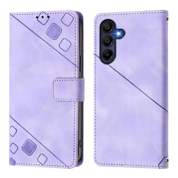 Funda Cartera para Samsung Galaxy A17 con Soporte y Ranuras, Resistente a Golpes y Rayones Morado