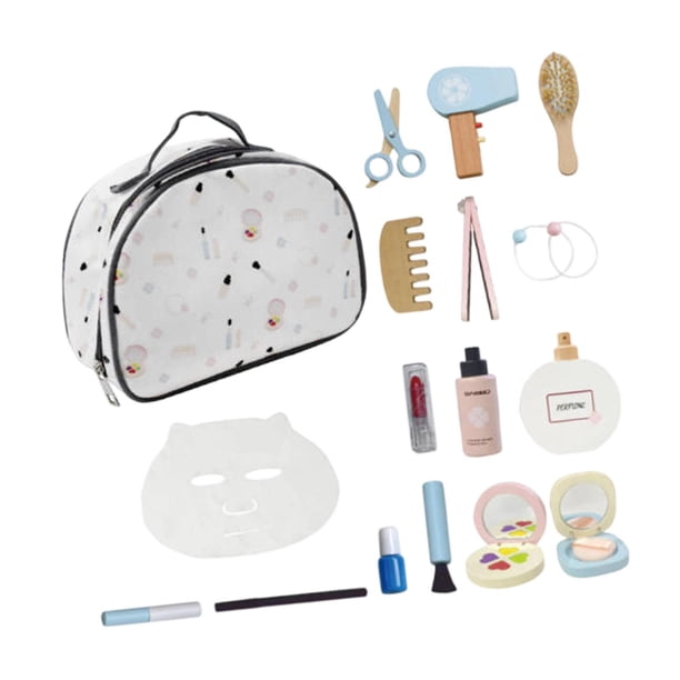 Set De Maquillaje De Madera De Juguete, Ideal Para Jugar A Un Salón De Belleza En Casa, Para Niñas Y Niños.