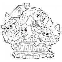 Rienda Libre Graphics - Decomural Farm Animals Pig Cow Horse Ws-18711