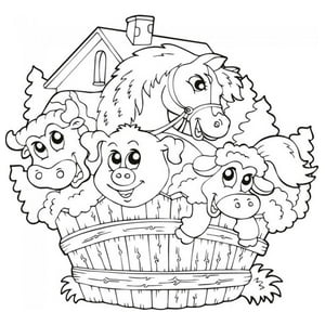 Rienda Libre Graphics - Decomural Farm Animals Pig Cow Horse Ws-18711