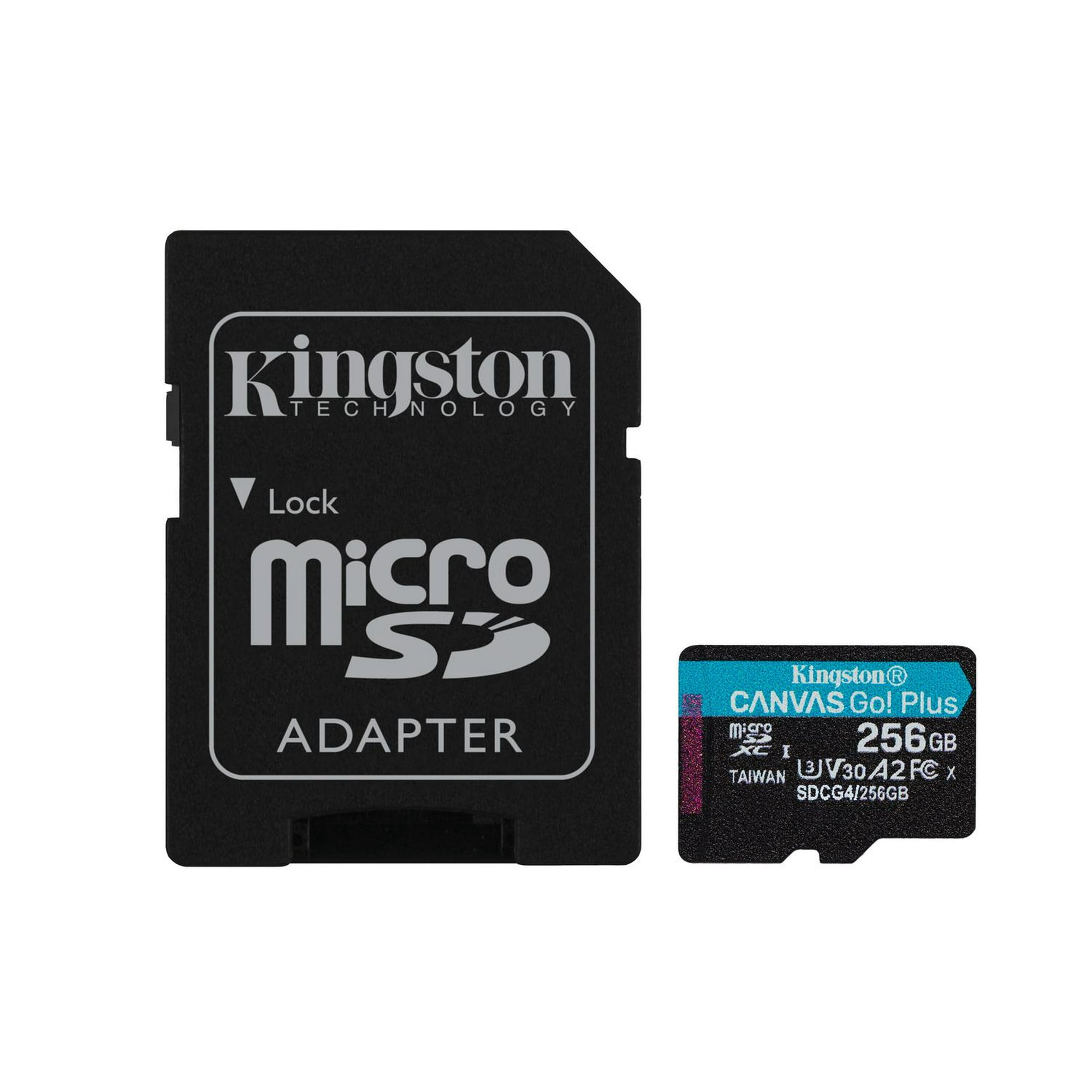 Memoria Microsd Kingston Canvas Go Plus 256gb Microsd V30 Negro