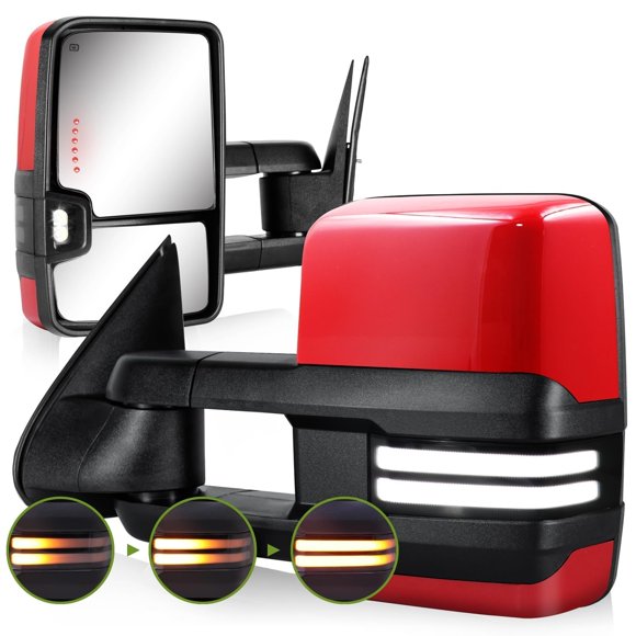 Espejo de remolque Siziom Switchback rojo para Chevrolet/GMC