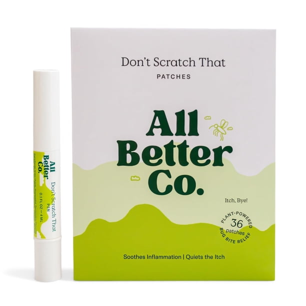 Set de parches y bolígrafos calmantes para picaduras y rasguños de All Better Co. - 72 parches, 2 bolígrafos