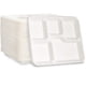 thumbnail image 1 of Platos de papel GUSTO 100% compostables de caña de azúcar con 5 compartimentos, 1 of 7