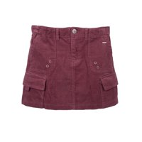 Pillin - Falda Niña Cotelé Bolsillos Cargo Burdeo