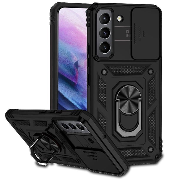 Funda Resistente Anillo Soporte Samsung Galaxy S22 Privacidad Cámara Montaje Magnético Negro