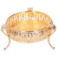 Bandeja De Frutas De Metal Redonda Para Colocar Aperitivos, Pequeñas Joyas, Adornos Multifuncionales Para El Hogar