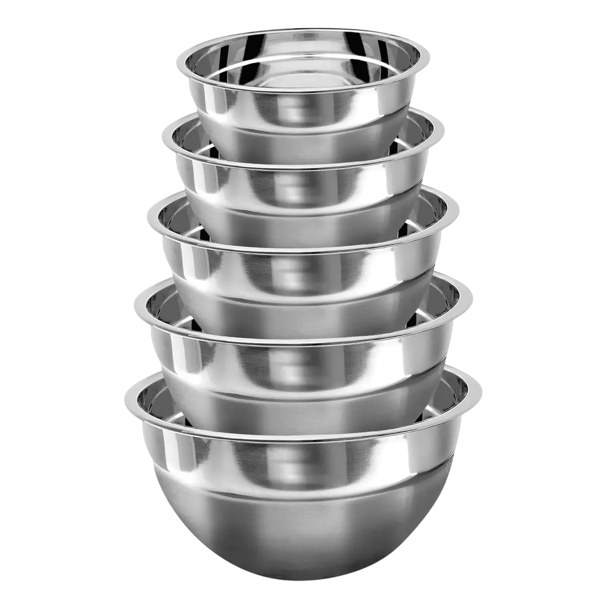 Pack 5 Bowl Pocillo Belug Acero Inoxidable Reposteria Cocina Plateado