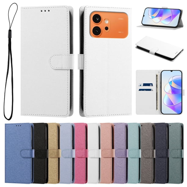 Cartera para Honor 600 con Soporte y Correa, Blanco