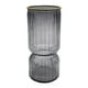 thumbnail image 1 of Florero Decorativo De Vidrio Con Diseño Borde Dorado Gris, 1 of 7