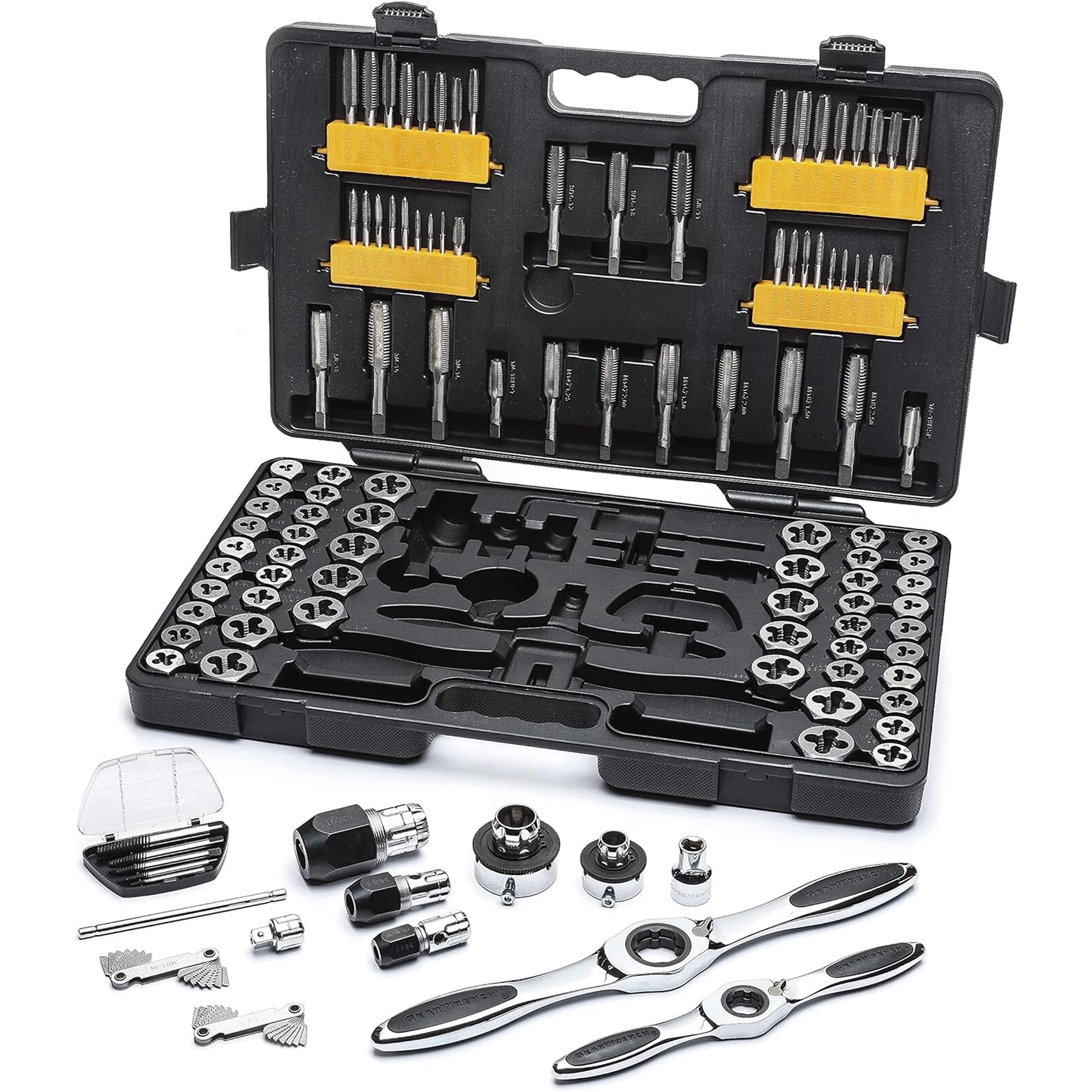 Gearwrench - Juego De Llaves De Engranajes Para Grifos Y Troqueles, 114 Piezas, Sae Y Métrico 82812