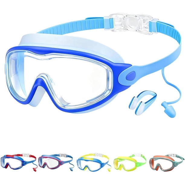 Gafas natación niños visión amplia antivaho antigoteo cubierta nariz correa ajustable