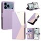 thumbnail image 1 of Funda con Solapa para iPhone 17 Pro, Diseño Tricolor con Ranuras, Morado, 1 of 6