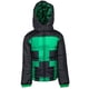 thumbnail image 1 of Chaqueta acolchada de invierno con cierre y capucha para niño Minecraft Creeper, 1 of 9