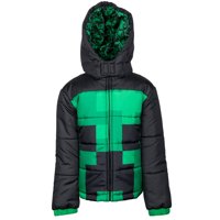 Campera Inflable Con Cierre Y Capucha Minecraft Para Niños 5-6 Años