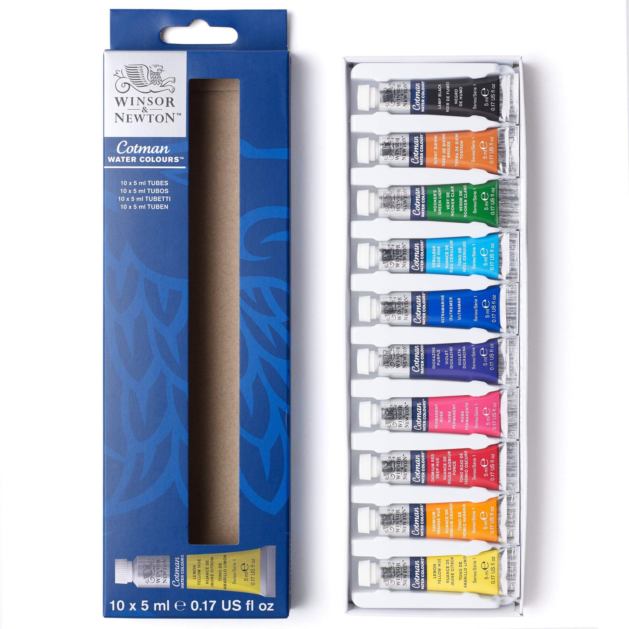 Set De Acuarelas Cotman De Winsor & Newton, 10 Colores, Tubos De 5 Ml (0,17 Oz)