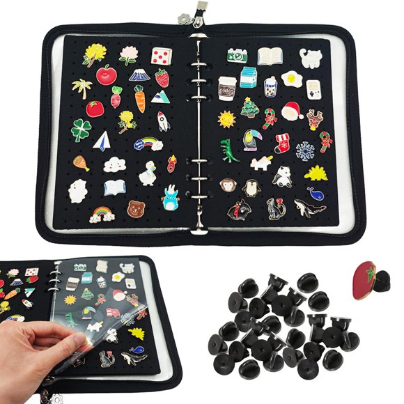 Álbum de pins DKSNJW A5 25 cm 6 páginas + 50 bases
