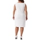 thumbnail image 3 of Agnes Orinda Vestido de Talla Grande para Mujer, Estilo Escolar Universitario, Sin Mangas, Cuello de Barco, Casual, Recto, Lápiz, para Trabajo, 6X Blanco, 3 of 6