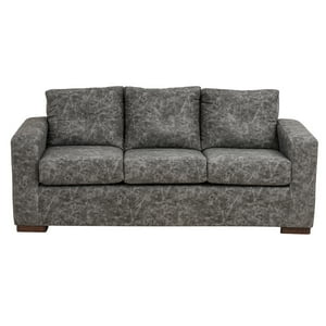 Muebles América - Sofá Franco 3 Cuerpos Cuero Auris Gris