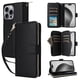 thumbnail image 1 of Funda Cartera con Cremallera y Correa para iPhone 16 Pro Max Soporte y Tarjetero Negro, 1 of 6
