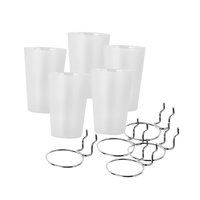 Ioensy - 5 Piezas Contenedores De Tablero Perforado Con Ganchos Vasos De Tablero Perforado De Fácil Instalación Con Anillos Transparentes