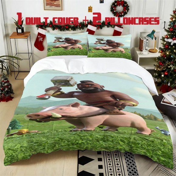3pcs HOG RIDERPrinted 3pcs Bedding Set Soft Duvet Cover with 2 Pillowcases All Season Comfort