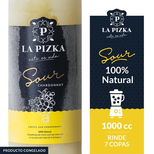 Cóctel Pisco Sour Chardonnay 14° Botella 1 L La Pizka