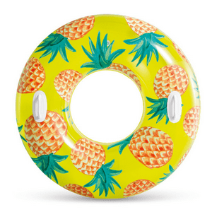 Flotador Inflable Redondo Intex Con Sujetadores 107 Cm Tropical Fruit Tube Piña
