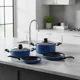 thumbnail image 1 of Batería De Cocina Aluminio Antiadherente Diseño Y Cocina 6 Piezas Azul, 1 of 8