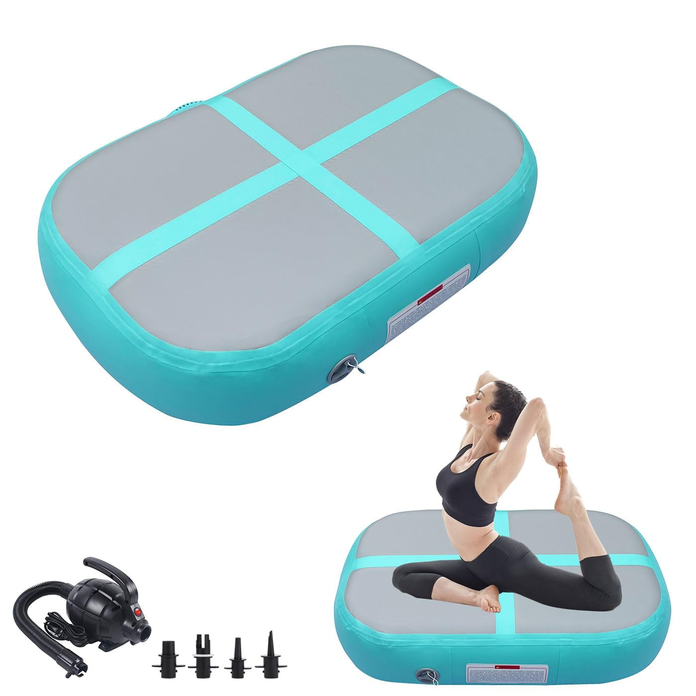 Colchoneta Inflable Para Gimnasio Ppxia Con Rodillo De Aire Y Bomba Para Yoga