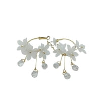 Elbauldejuma - Aros Pendientes Largos Flores Colores Pétalos Primaveral