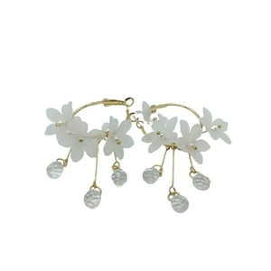 Elbauldejuma - Aros Pendientes Largos Flores Colores Pétalos Primaveral