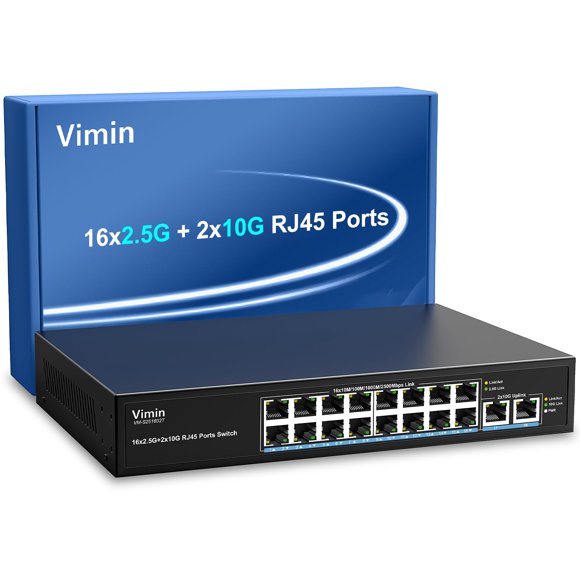Conmutador de Red VIMIN 16x2.5G + 2x10G 120 Gbps