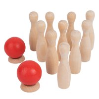 Bothyi - Juego De Bolos De Madera, Juguetes De Bolos, Aprendizaje Temprano Para Bebés, Niños Pequeños, Jardín De Césped
