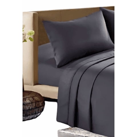 Genérico - Sabanas 200 Hilos King Gris Oscuro