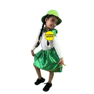 Genérico - Vestido Nortino Niña Verde Talla S